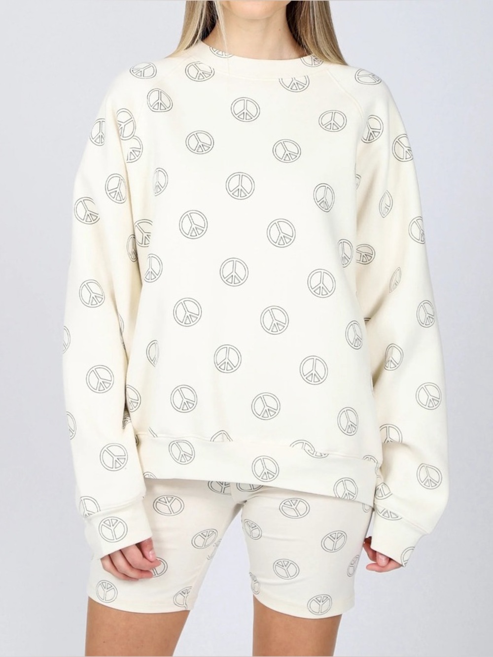 72. BRUNETTE THE LABEL PEACE SIGN SWEATSHIRT